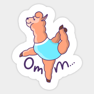 Cute Llama Yoga Om Sticker